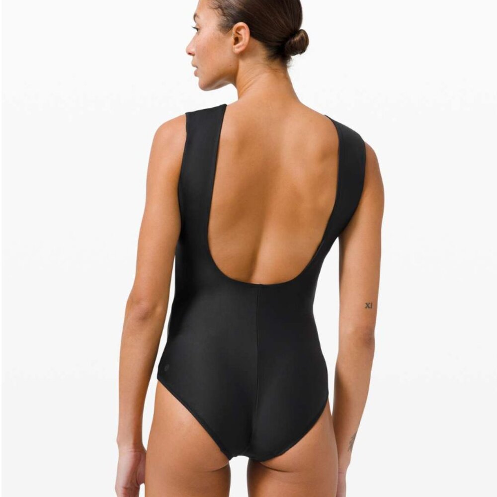 Lululemon Waterside High Neck Swim One-Piece *Medium Coverage Black (NWT) - Picture 2 of 13